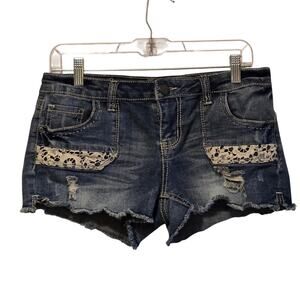No Boundaries Jean Shorts With Lace 11